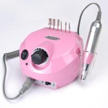 Lixadeira Pedal Motor Nail Drill 30000 Rpm Unhas De Gel Rosa