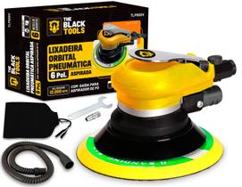 Lixadeira Pneumática Orbital 6 Roquite Hookit Aspiração The Black Tools