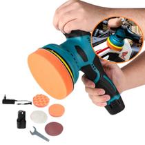 Lixadeira Politriz Polidora Sem Fio 12V Super Potente 380W com 8 Velocidades e 4 Discos de Limpeza Multiuso