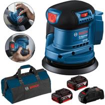 Lixadeira Roto Orbital à Bateria 18V GEX 185-LI com 2 Baterias 4,0Ah, Carregador e Bolsa BOSCH