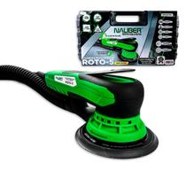 Lixadeira Roto Orbital Nauber Roto 5 350W 220V Prato 150mm Padrão Multifuros 10000Rpm Cabo 5 metros C/ Acessórios Lixamentos em Paredes e Alvenaria