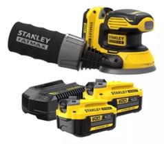 Lixadeira Roto Orbital Scs220 STANLEY + 2 Baterias 4ah + Carregador Bivolt