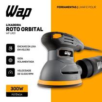 Lixadeira Roto Orbital WAP WF LR01 300W 12.000 RPM Base 125mm Coletor de Pó 127V Ideal Para Madeira e Metal Linha Profissional