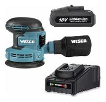 Lixadeira Roto Orbital WS2302.9 A Bateria 12V 2.0Ah + Carregador Bivolt Wesco