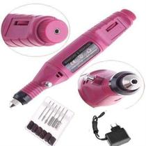 Lixadeira Unha Lixa Elétrica Profissional Bloco Motor Bivolt Pink Lixadeira Unha Lixa Elétrica Profissional Bloco Motor Bivolt Pink
