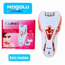 Lixador De Pé Elétrico C/Depilador Para Penas E Virilha Profissional Kemei KM-3010