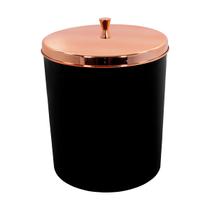 Lixeira 05 Litros Preto Com Tampa de Pegar Aço Inox Rosé Gold - Wp