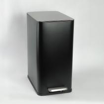 Lixeira 10 Litros Retangular Com Pedal Preta Com Tampa Escovada Lixeira 10 Litros Retangular Com Pedal Preta Com Tampa Escovada