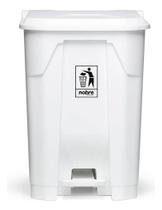 Lixeira 100l Com Pedal Branca- Abertura Fácil E Tampa Segura