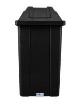 Lixeira 100L quadrada preta com tampa basculante Q100P JSN