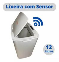 Lixeira 12 Litros Automática Com Sensor De Aproximação Branca Selamento interno Odor - VT
