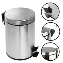 Lixeira 12 Litros Em Aço Inox Banheiro Cozinha Escritório Mak Inox