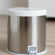 Lixeira 12 Litros Pedal Aço Inox Cozinha Grande Banheiro Bra