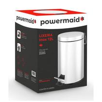 Lixeira 12,0l inox c/ped/balde powermai