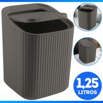 Lixeira 1,25 Litros Pia Cozinha Tampa Bancada Banheiro Lavabo Moderno Luxo