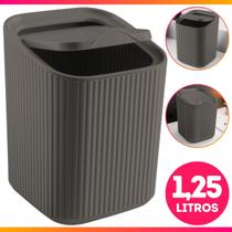 Lixeira 1,25 Litros Pia Cozinha Tampa Bancada Banheiro Lavabo Moderno Luxo