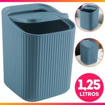 Lixeira 1,25 Litros Pia Cozinha Tampa Bancada Banheiro Lavabo Moderno Luxo
