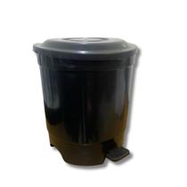 Lixeira 14 Litros Preto Redondo Com Pedal Plástico Banheiro Cozinha