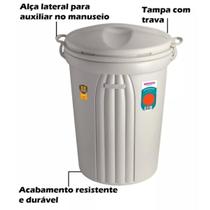 Lixeira 140 Litros Reforçada Com Tampa Basculante e Alça