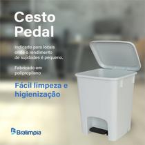 Lixeira 15 Litros com Pedal Cesto Reforçado Multiuso Para Banheiro, Cozinha e Decoração