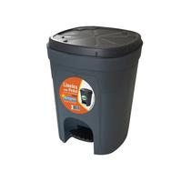 Lixeira 15,0L Plástico C/Pedal Cinza Antares Lixeira 15,0L Plástico C/Pedal Cinza Antares