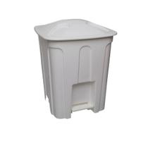 Lixeira 15L quadrada Branca com tampa e pedal Jaguar