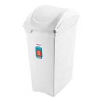 Lixeira 15L Tampa Cesto De Lixo Basculante Plástica Cozinha Aramados Embutivel Deslizante - SR62/1 Sanremo