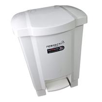 LIXEIRA 17L COM TAMPA E PEDAL BRANCA 33,5x43,5x43,5CM COLETOR DE RESIDUOS