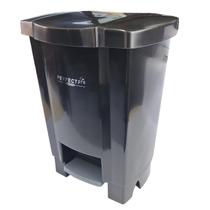 Lixeira 17l com tampa e pedal preta coletor de residuos