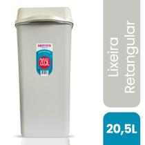 Lixeira 20,5 Retangular com tampa basculante Gelo Sanremo