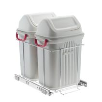 Lixeira 20L Dupla Deslizante Cromada 2701 - Schmitt