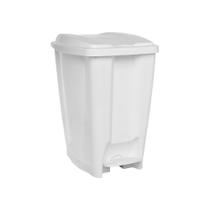 Lixeira 20L quadrada com pedal branca para clínicas, hospitais, condomínios, escritórios, escolas Jaguar