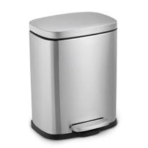 Lixeira 20l Retangular Em Inox Com Pedal E Cesto Removível Lixeira 20l Retangular Em Inox Com Pedal E Cesto Removível