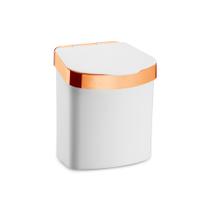 Lixeira 2,5 Litros Cesto Bancada Pia Cozinha Branco C/ Tampa