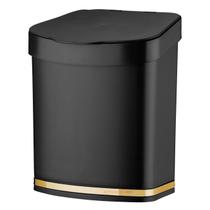 Lixeira 2,5 Litros Cesto Lixo Plástico Com Tampa Para Bancada Pia Cozinha Dourado - 1258PTD Future