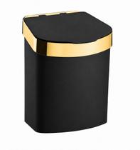Lixeira 2,5 Litros Cesto Lixo Plástico Para Bancada Pia Cozinha Preto Dourado - 521PTD Future Lixeira 2,5 Litros Cesto Lixo Plástico Para Bancada Pia Cozinha Preto Dourado - 521PTD Future