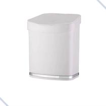 Lixeira 2,5 Litros Eleganza Branca E Prata