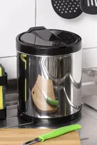 Lixeira 2,5 Litros Inox Ideal Para Pia Cozinha Com Cesto Interno