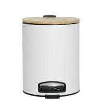 Lixeira 3 Litros com Pedal e Tampa de Bambu Mimo Style
