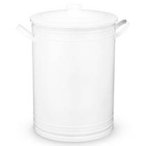 Lixeira 30 litros branca tambor lata de lixo aço galvanizado - Loja Bora, Decora!