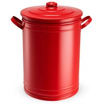 Lixeira 30 litros vermelha lata de lixo com tampa e alças Lixeira 30 litros vermelha lata de lixo com tampa e alças