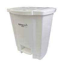 Lixeira 35l com tampa e pedal branca coletor de residuos