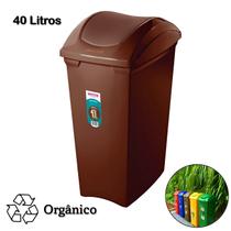 Lixeira 40 Litros Seletiva Marrom Para Lixo Orgânico Tampa Basculante - SR64/25 Sanremo Lixeira 40 Litros Seletiva Marrom Para Lixo Orgânico Tampa Basculante - SR64/25 Sanremo