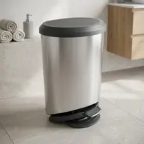 Lixeira 45L com Pedal e Trava Label Inox Arqplast