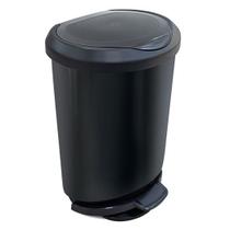 Lixeira 45L Preta com pedal borda trava saco Arqplast