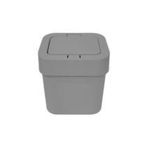 Lixeira 4l com tampa Click cinza escuro Micromax