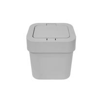 Lixeira 4l com tampa Click cinza Micromax