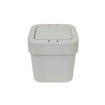 Lixeira 4l com tampa click creme Micromax