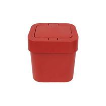 Lixeira 4l com tampa Click vermelho Micromax