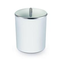Lixeira 5 Litros Branca Com Tampa Inox Cesto de Lixo Escritório Banheiro Lavabo Arthi